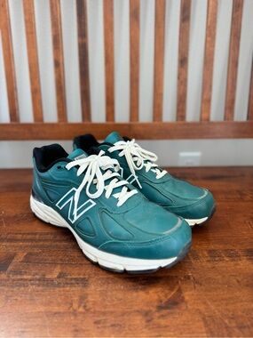 New Balance 990V4 Men’s Teddy Santis Teal Leather Sneakers